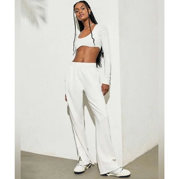 ALO Yoga Tops - Alo Yoga Ribbed Defined Long Sleeve Bra White Women S*